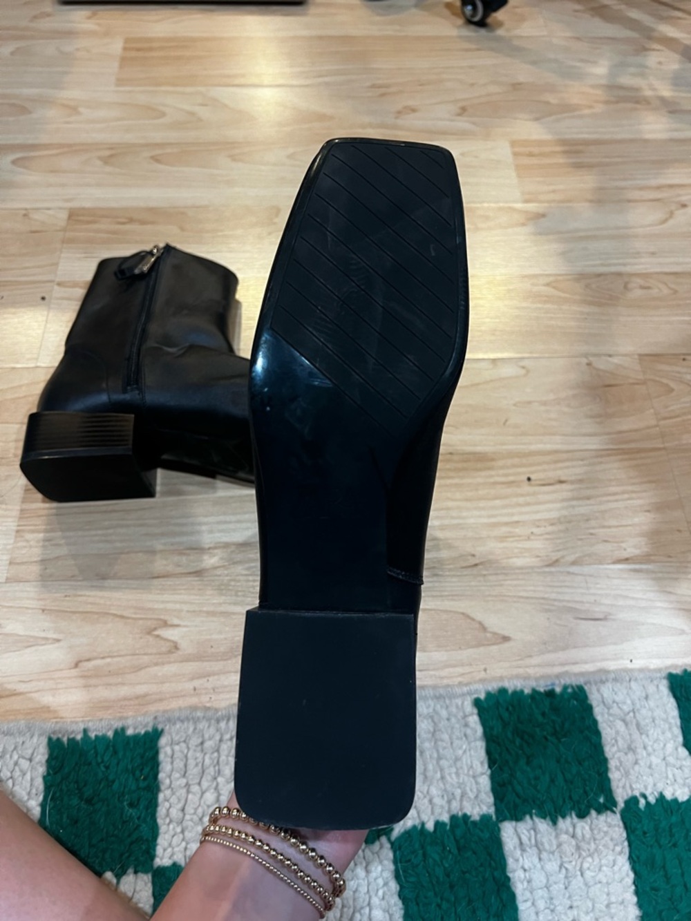 Zara Black Leather Ankle Boots - Picture 3 of 3